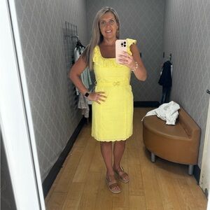 NWT Lilly Pulitzer Ryann Eyelet Dress Bright Yellow Size 10